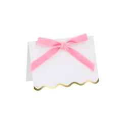Pastel Velvet Bow Placecards, Pack of 6