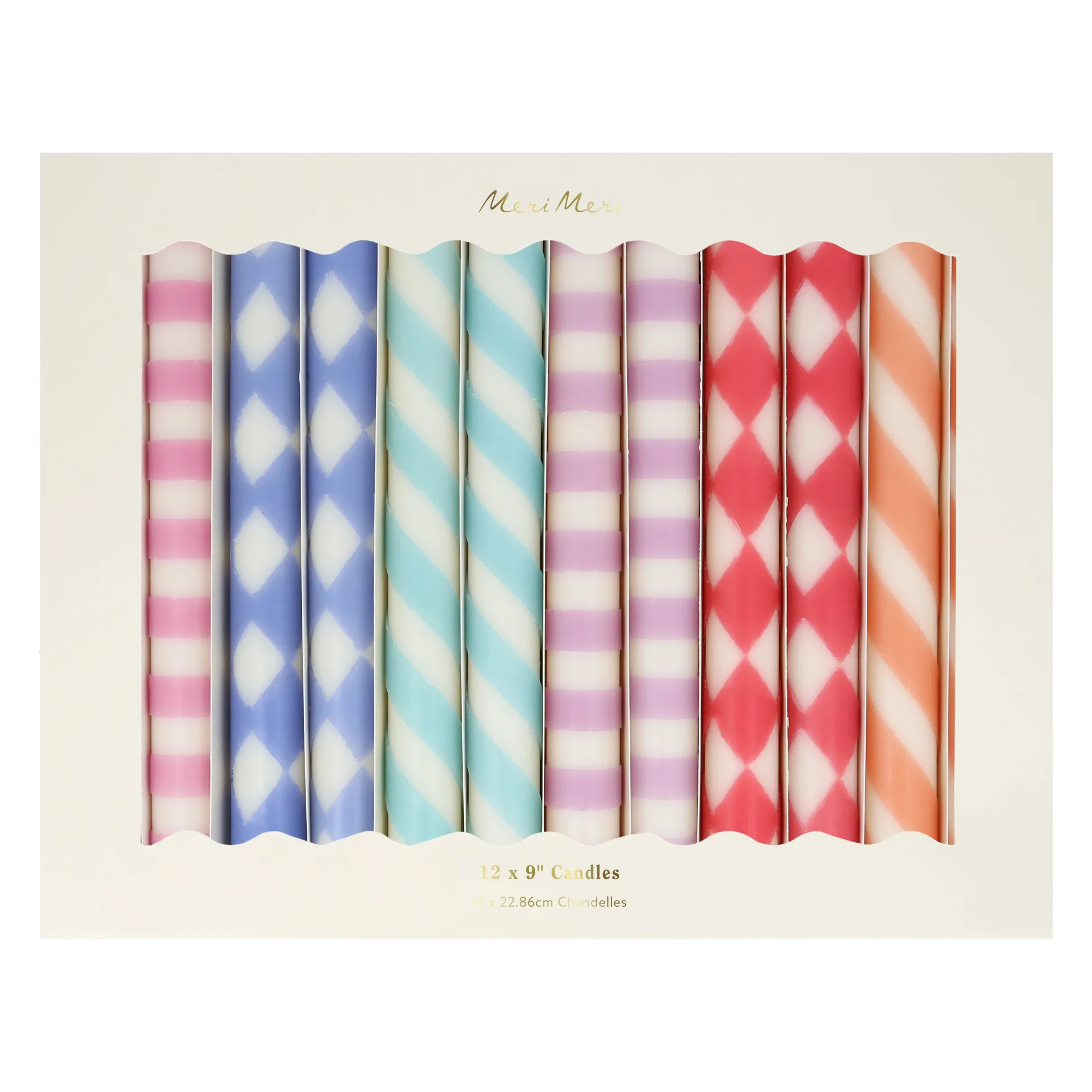 Patterned Table Candles, Pack of 12