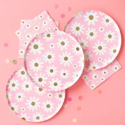 Peace & Love Daisy Dinner Plates, Pack of 8