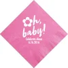 Personalized Oh Baby! Napkin, White Foil