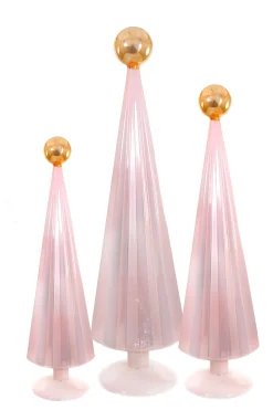 Pink and Gold Trees, Set of 3
