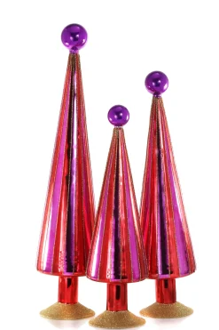 Pink and Purple Carnival Trees, Set of 3