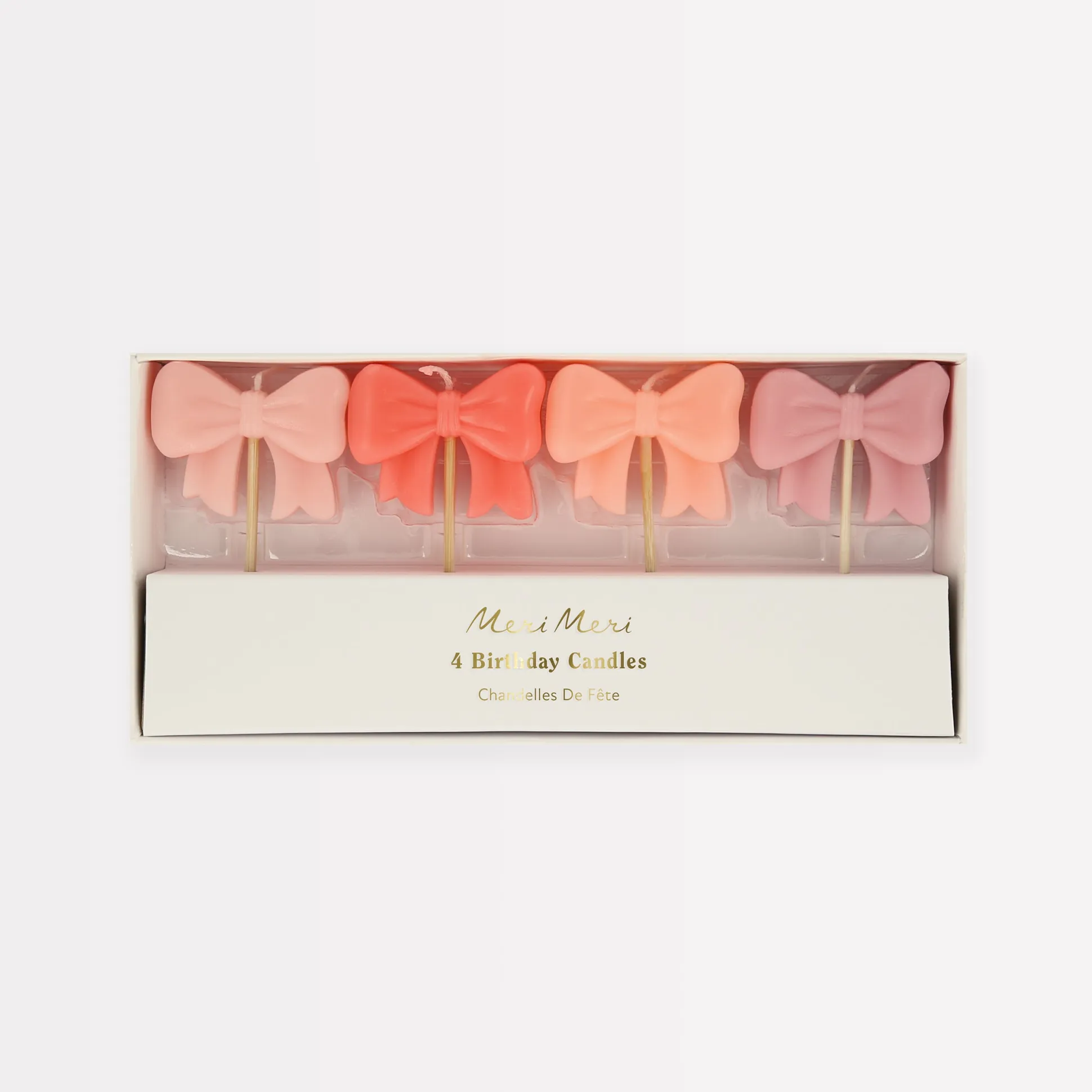 Pink Bow Candles, Pack of 2