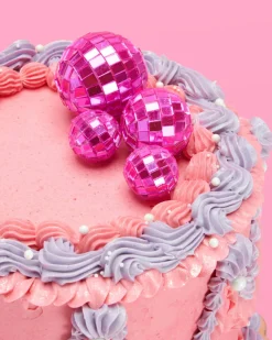 Pink Disco Cake Topper - Set of 4