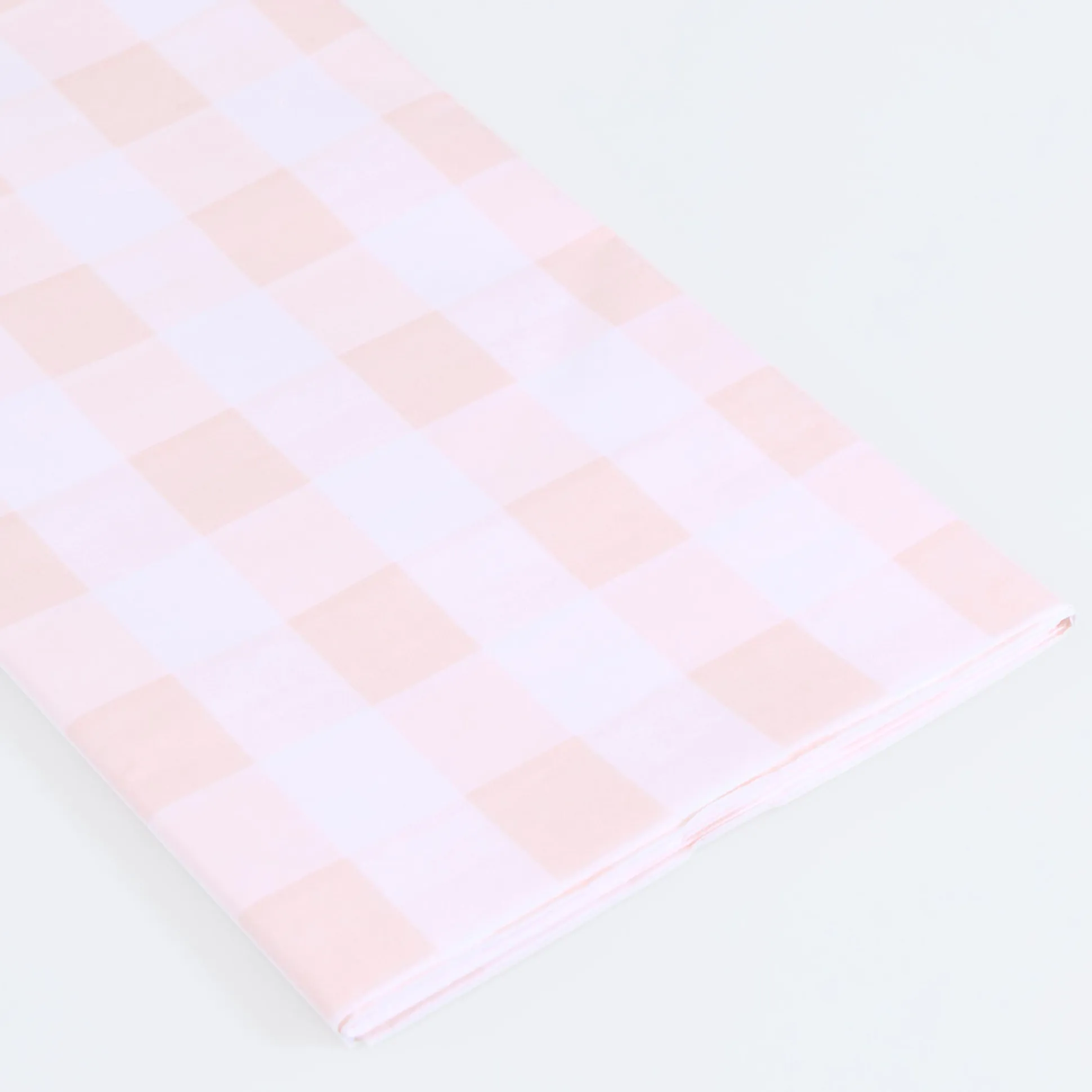 Pink Gingham Paper Tablecloth