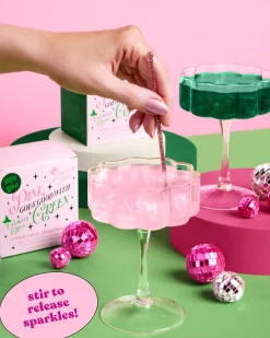 Pink + Green Glitter Bombs - 4 cotton candy glitter bombs