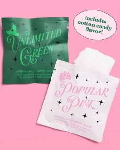 Pink + Green Glitter Bombs - 4 cotton candy glitter bombs