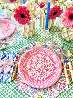 Pink Paper Plates, Set of 8
