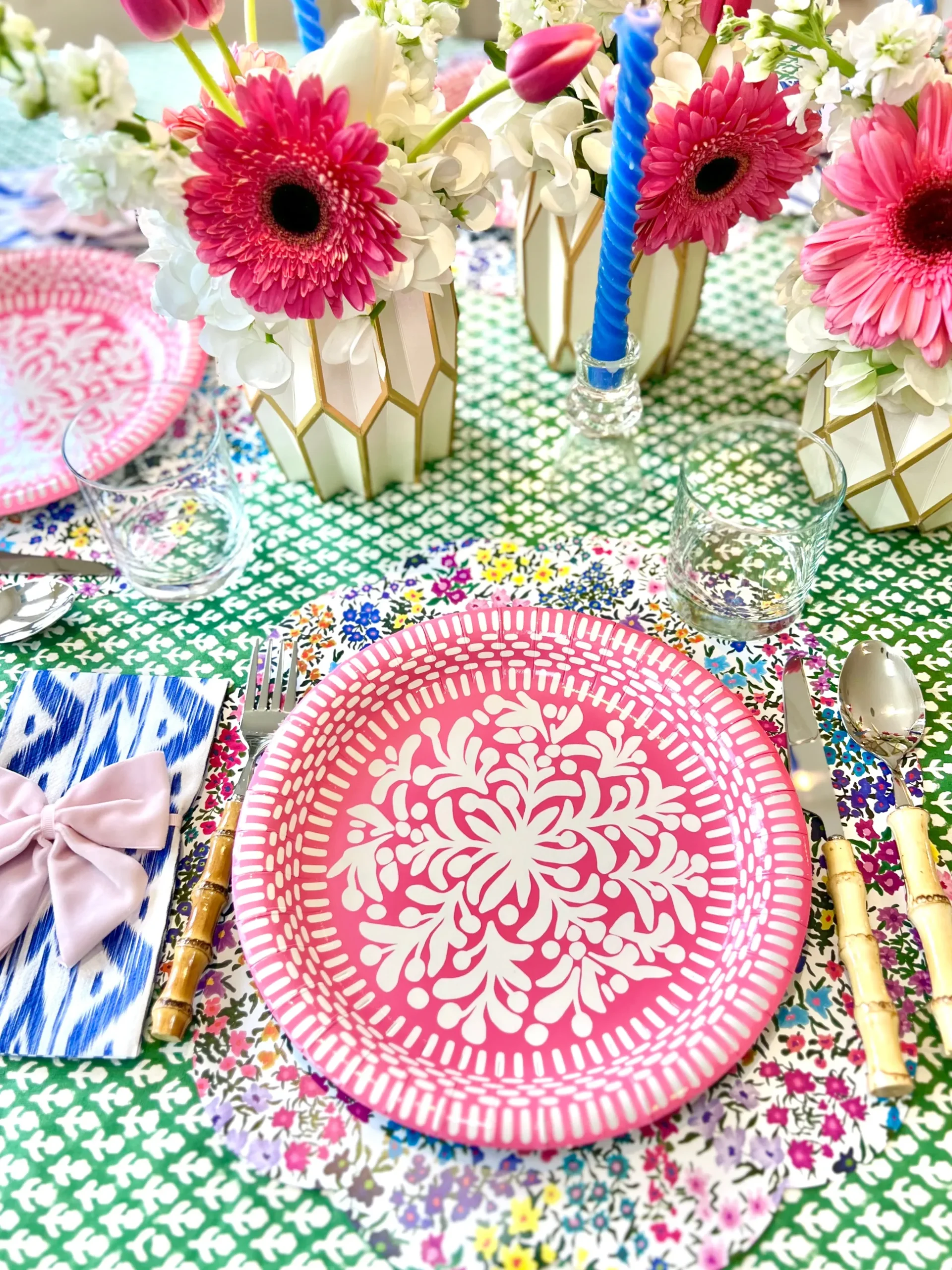 Pink Paper Plates, Set of 8