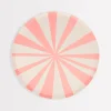 Pink Stripe Side Plates, Pack of 8