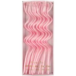 Pink Swirly Candles, Pack of 20