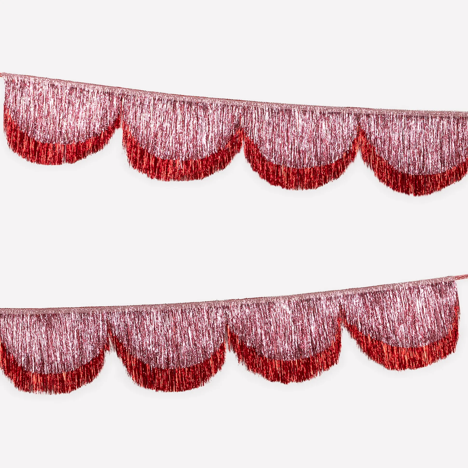 Pink Tinsel Scallop Garland