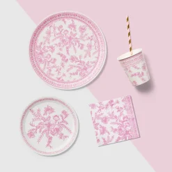 Pink Toile Cocktail Napkins, 25 per pack