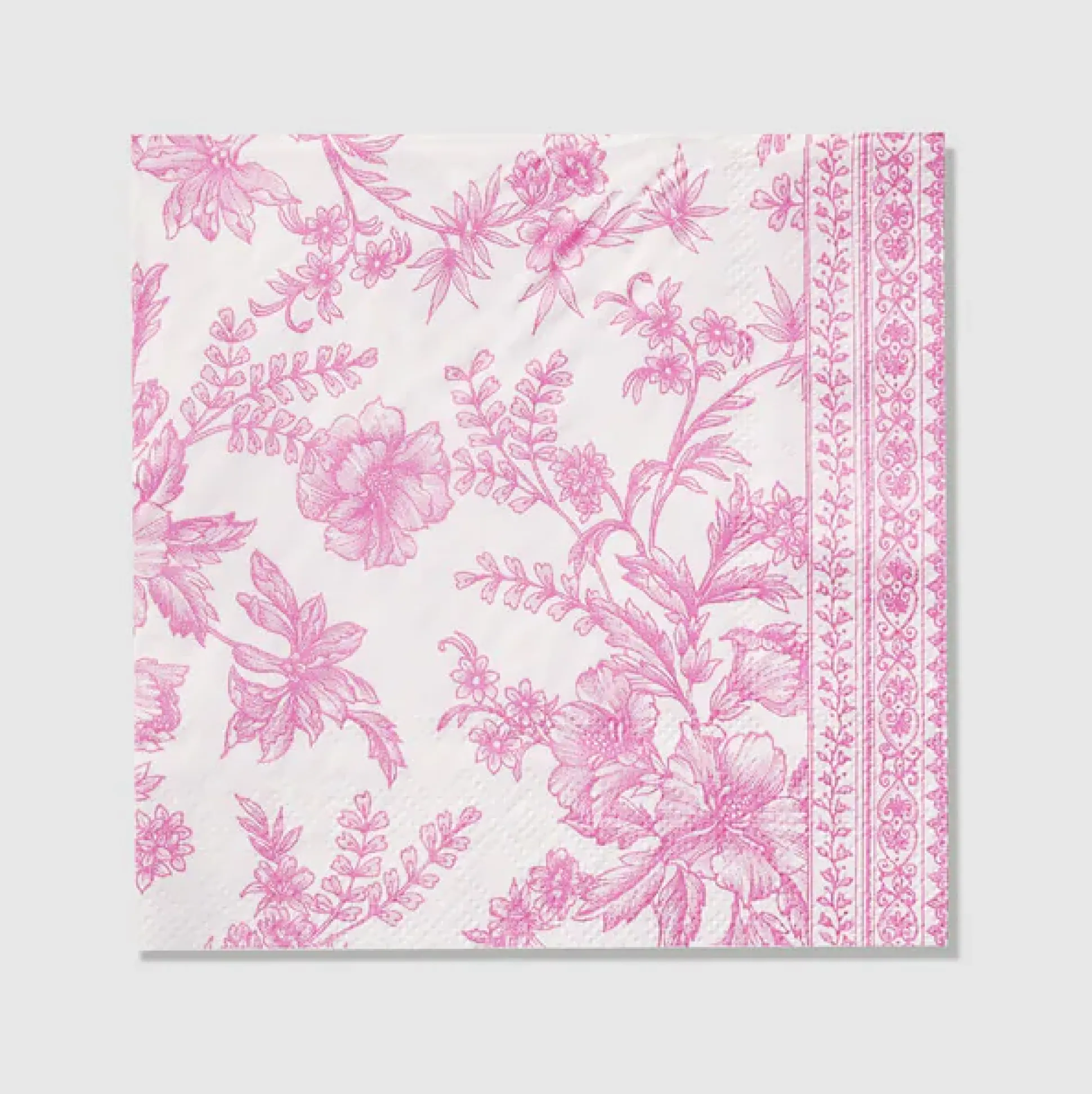 Pink Toile Cocktail Napkins, 25 per pack