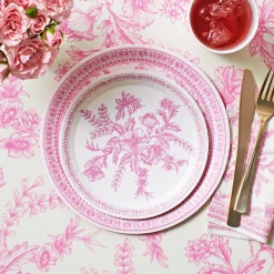 Pink Toile Paper Tablecloth