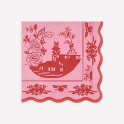 Pink Vintage Botanical Large Napkins, Set of 16