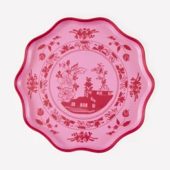 Pink Vintage Botanical Reusable Small Plates (x 4)