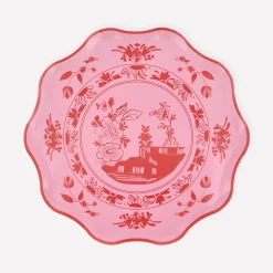 Pink Vintage Botanical Side Plates, Set of 8