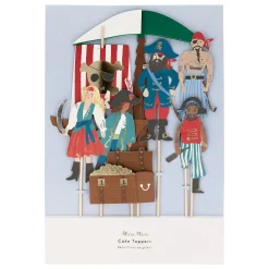 Pirates & Palm Tree Cake Toppers, Pack of 7
