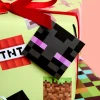 Pixel Mining Wrapping Paper Set - 12 sheets + 16 tags
