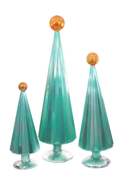 Pleated Tree Mint Orange, Set of 3