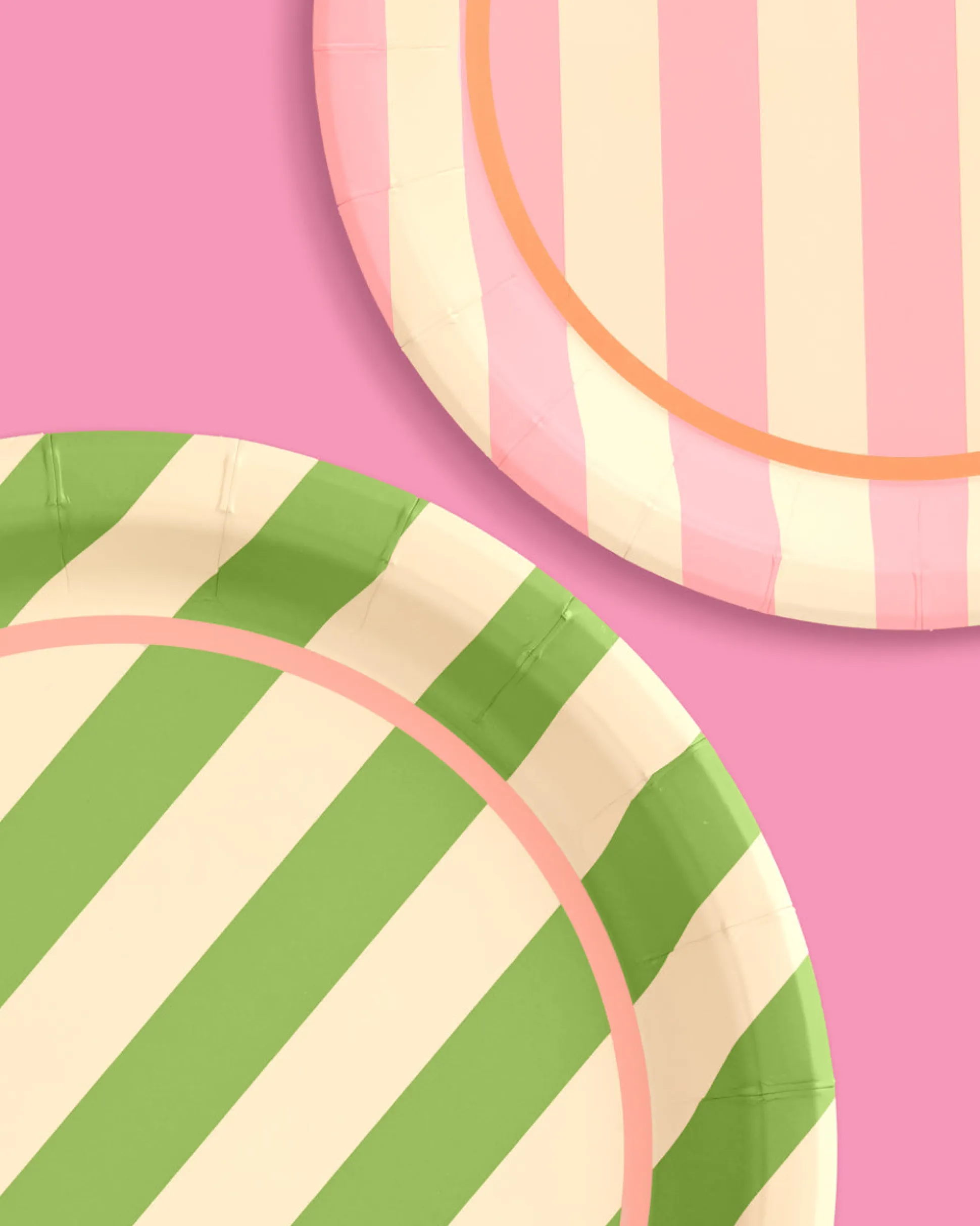 Pool Boy Plates - 24 striped paper plates