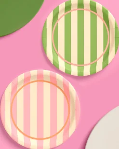 Pool Boy Plates - 24 striped paper plates