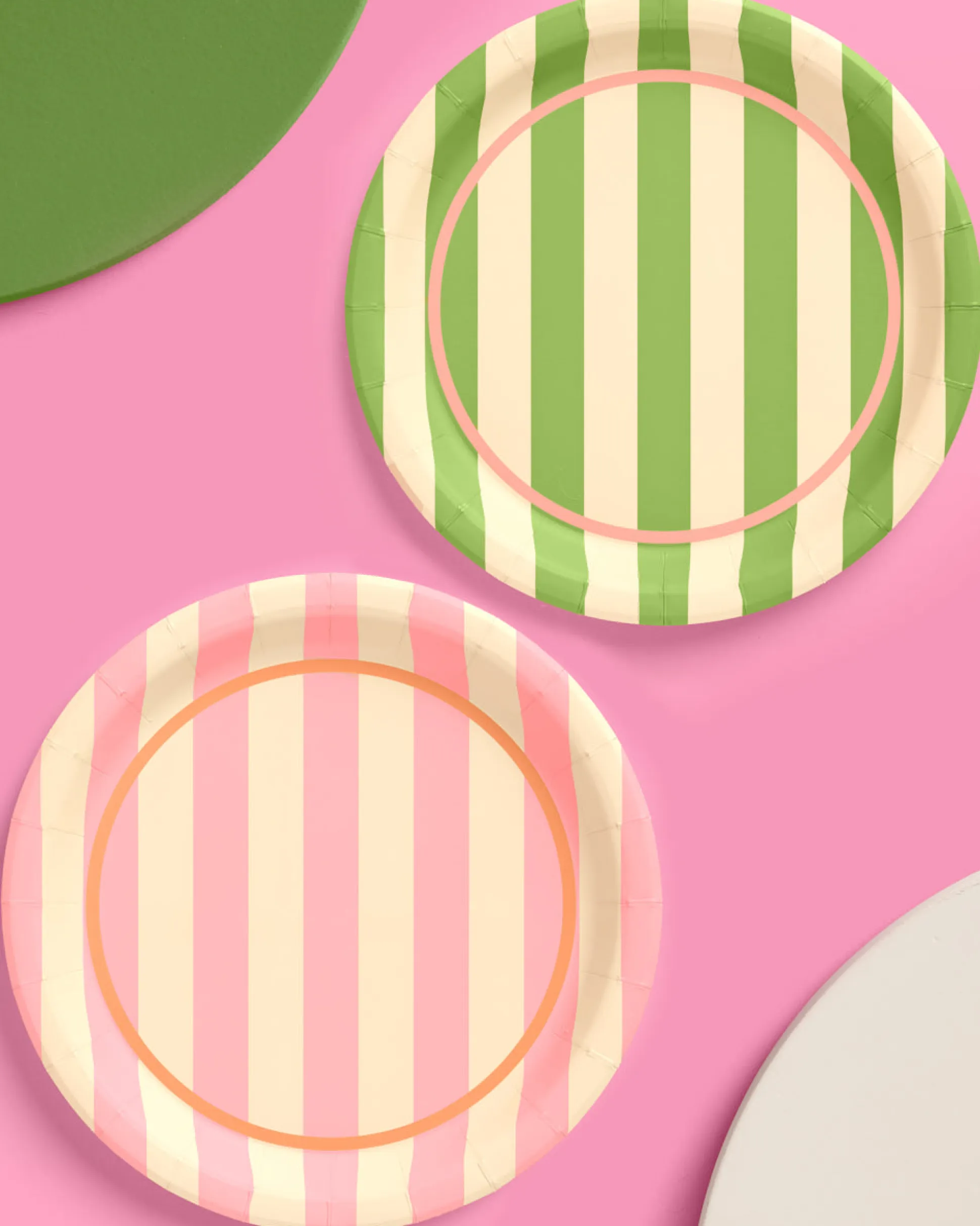 Pool Boy Plates - 24 striped paper plates