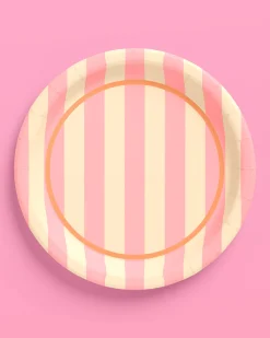 Pool Boy Plates - 24 striped paper plates