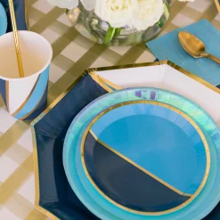 Posh Bubble Mint Round Dinner Plates, Pack of 8