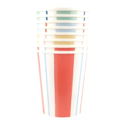 Preppy Stripe Cups, Pack of 8