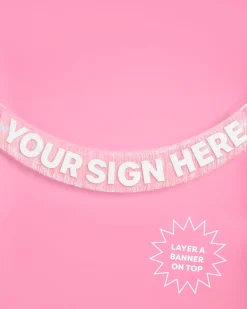 Pretty in Pink Fringe - light pink fringe banner