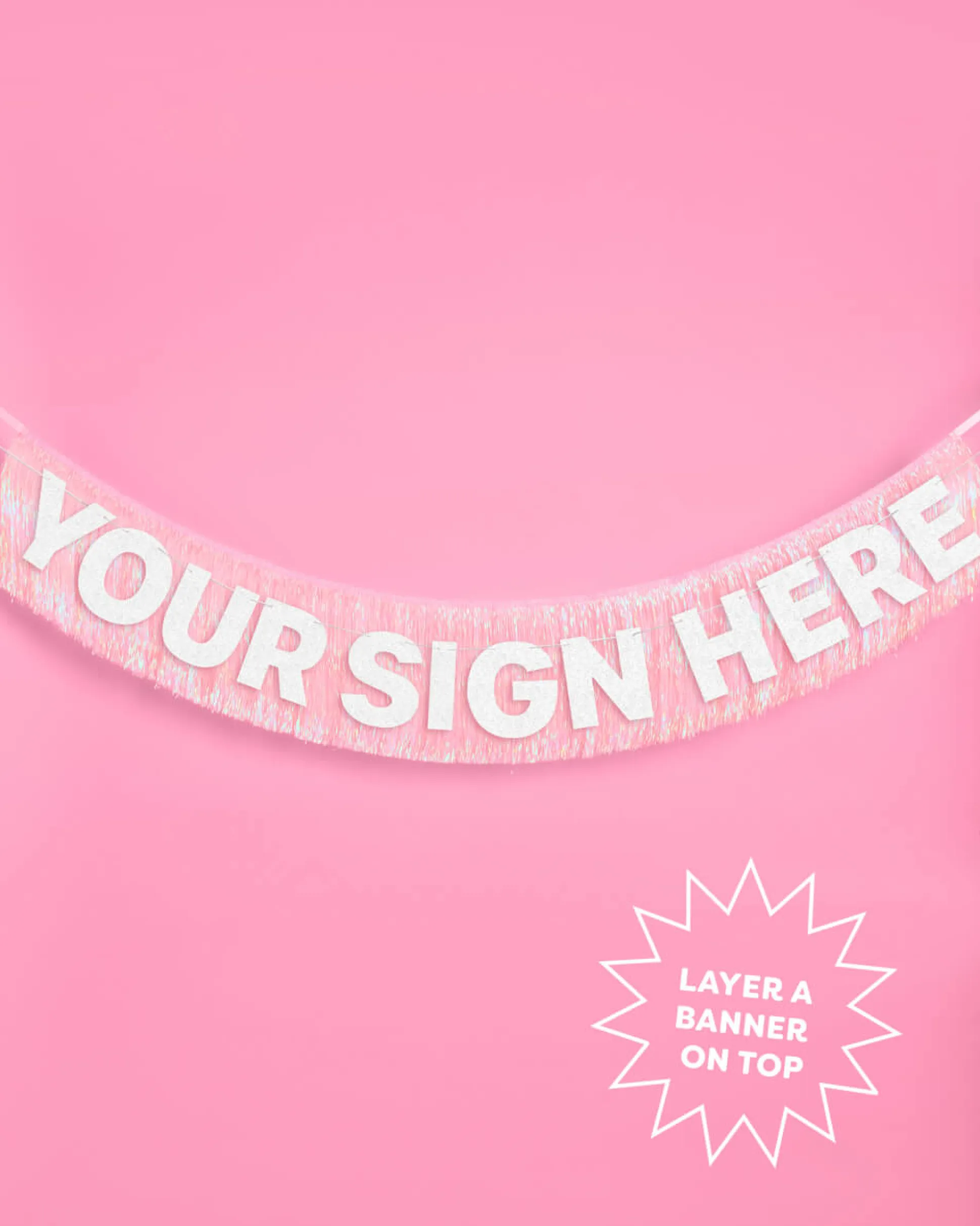 Pretty in Pink Fringe - light pink fringe banner