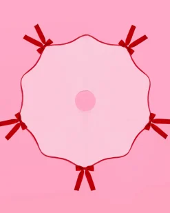 Pretty in Pink Tree Skirt - wavy tree skirt w. bows