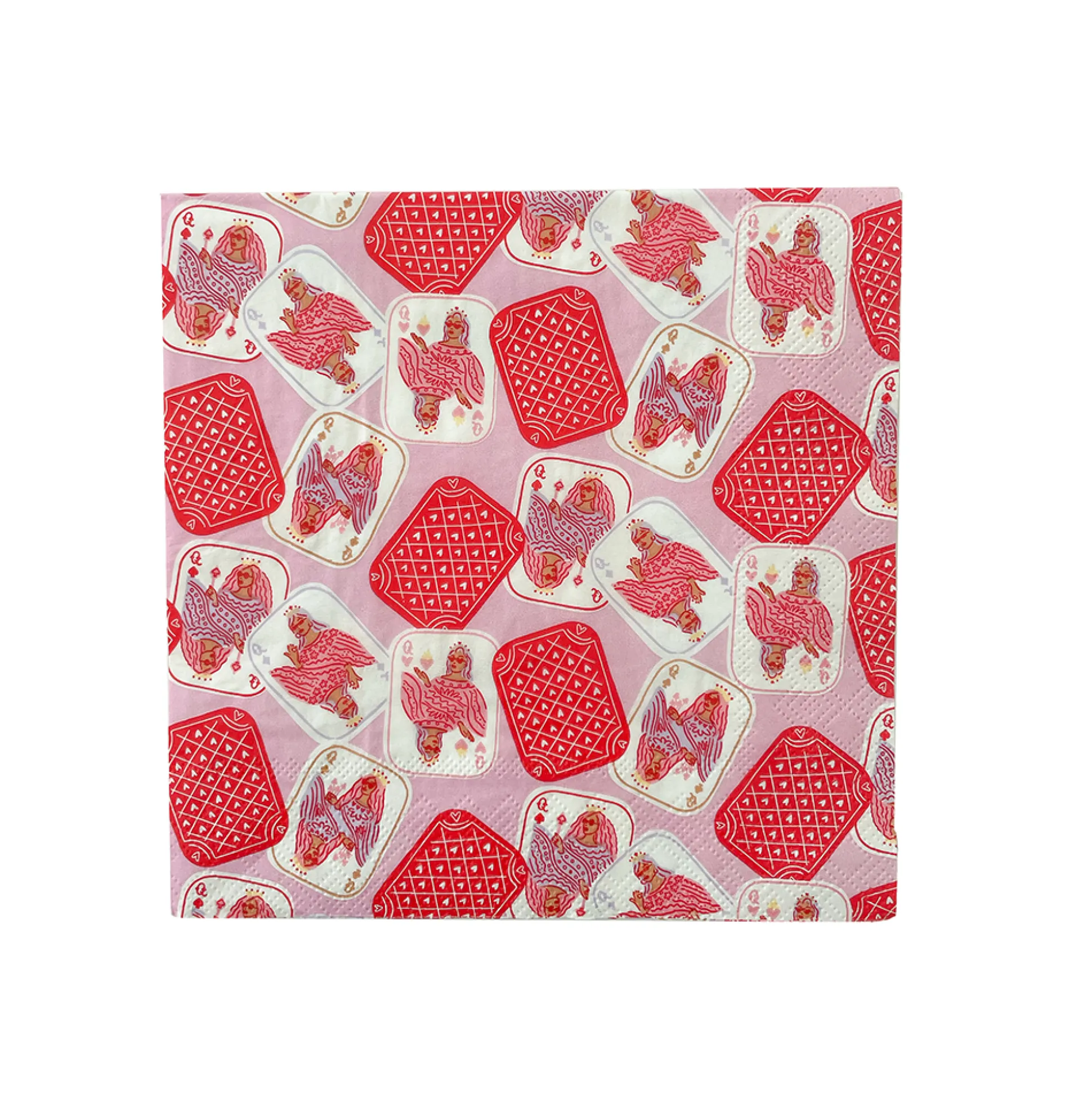 Queens Four Of A Kind Patterned Large Napkins, Set of 16