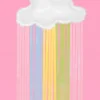 Rainbow Cloud Balloon with Feather Trim - 27"