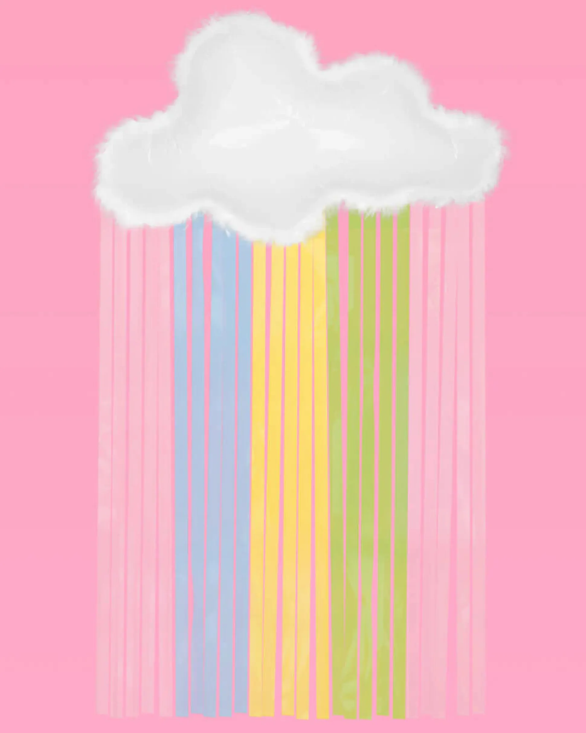 Rainbow Cloud Balloon with Feather Trim - 27"