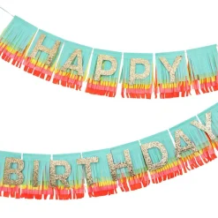 Rainbow Happy Birthday Fringe Banner