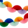 8' Rainbow Honeycomb Fan Garland
