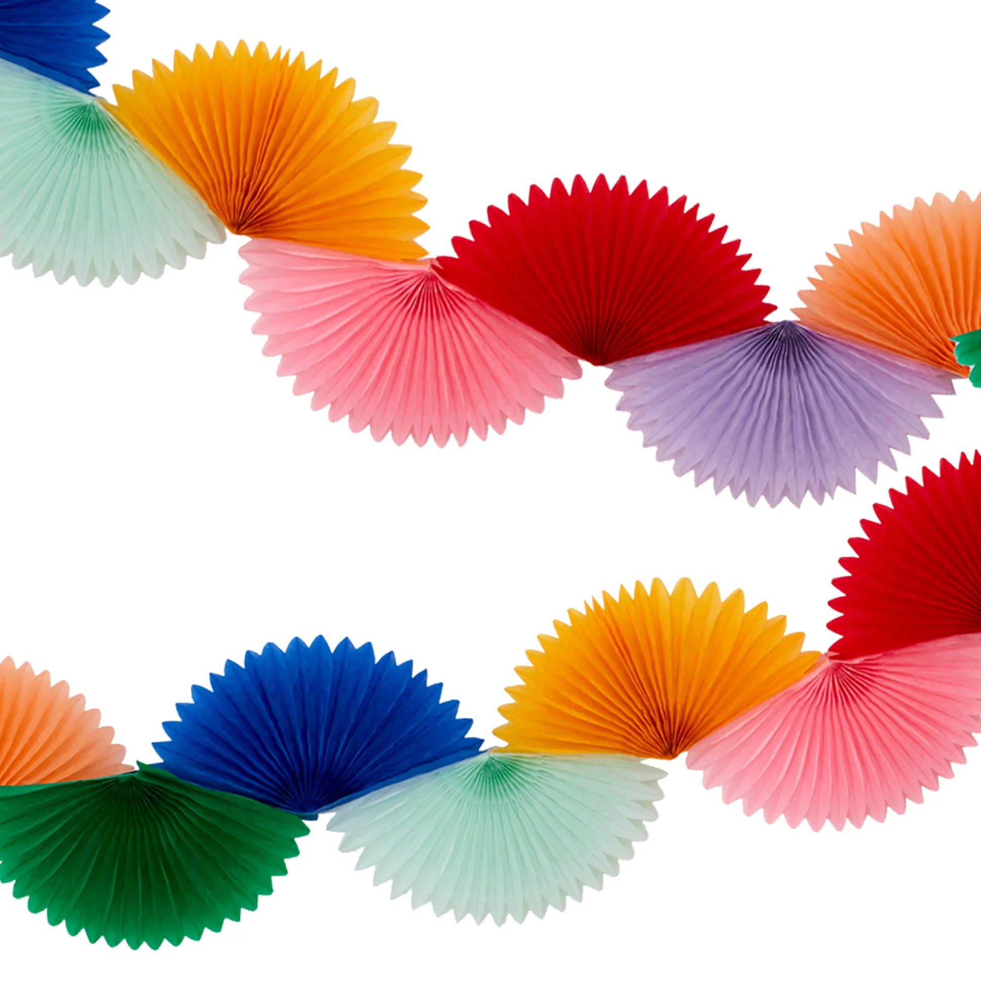 8' Rainbow Honeycomb Fan Garland