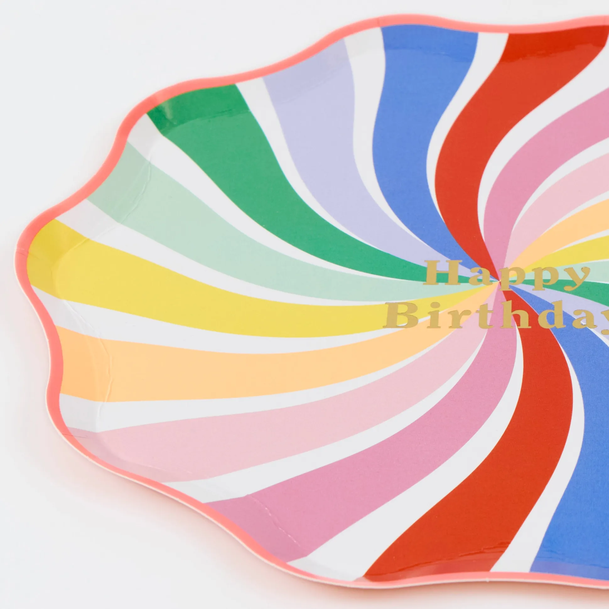 Rainbow Swirl Happy Birthday Side Plates (x 8)