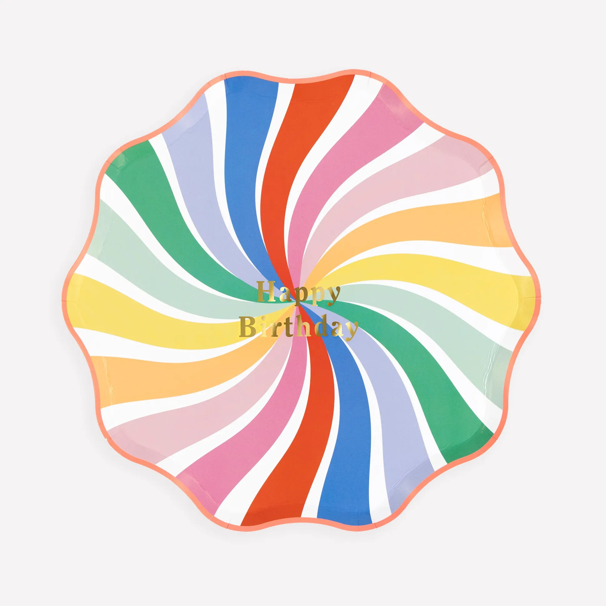 Rainbow Swirl Happy Birthday Side Plates (x 8)