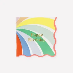 Rainbow Swirl Happy Birthday Small Napkins (x 16)