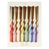 Rainbow Twisted Table Candles, Assorted Pack of 8