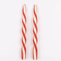 Red Stripe Twist Candles