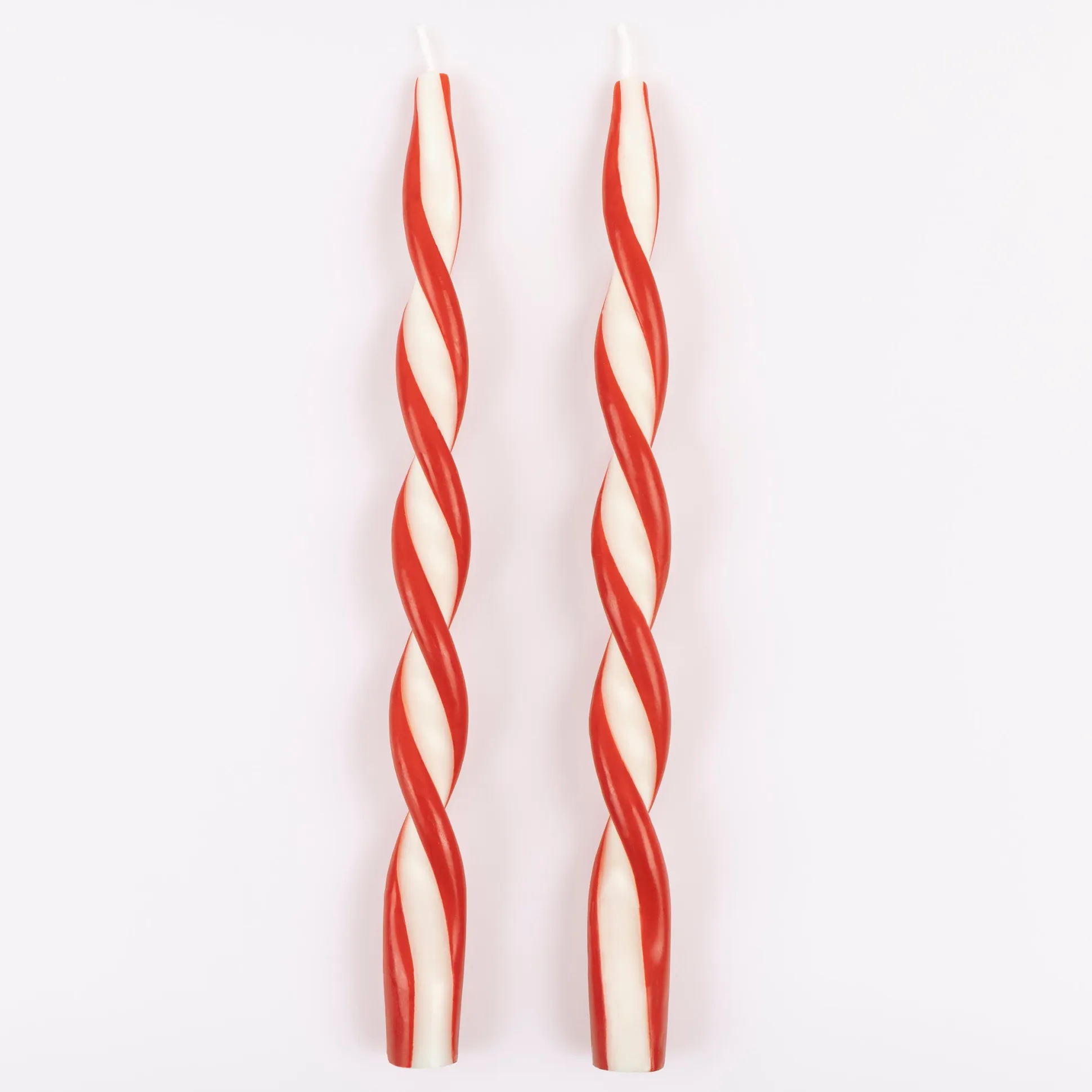Red Stripe Twist Candles