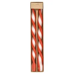 Red Stripe Twist Candles