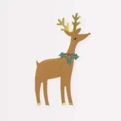 Reindeer With Holly Napkins, Pack of 16