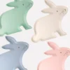 Reusable Bamboo Bunny Plates, Assorted Pack of 4