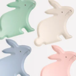 Reusable Bamboo Bunny Plates, Assorted Pack of 4